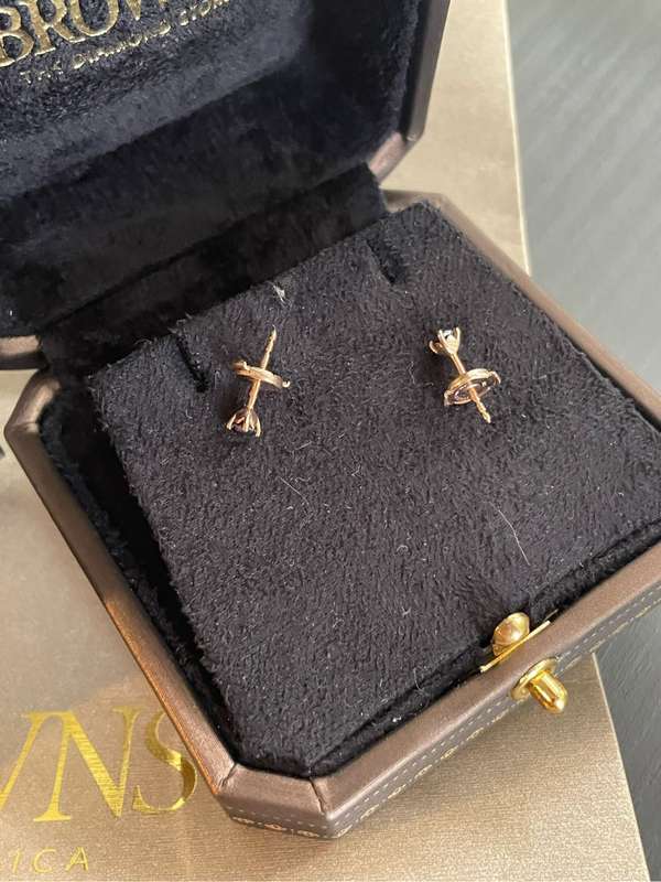 Browns 9ct Rose Gold Diamond Stud Earrings