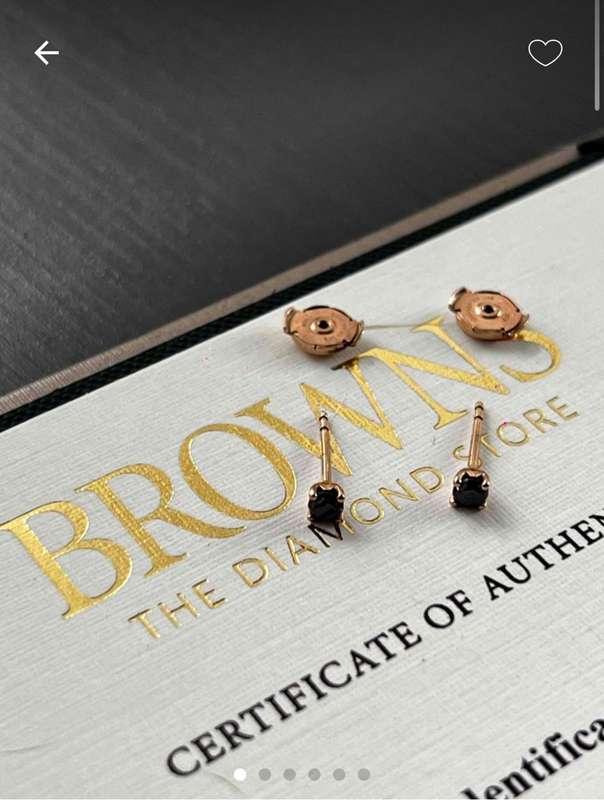 Browns 9ct Rose Gold Diamond Stud Earrings