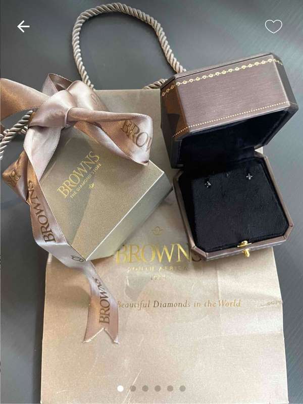 Browns 9ct Rose Gold Diamond Stud Earrings