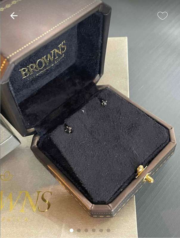 Browns 9ct Rose Gold Diamond Stud Earrings