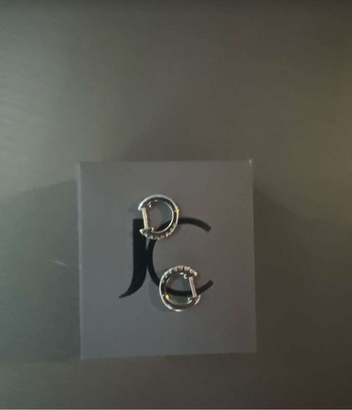 9ct White Gold Huggies