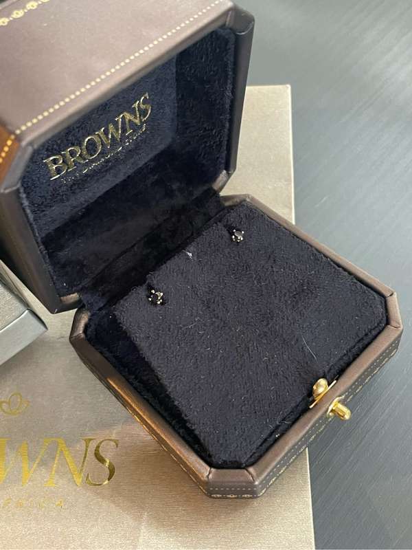 Browns 9ct Rose Gold Diamond Stud Earrings
