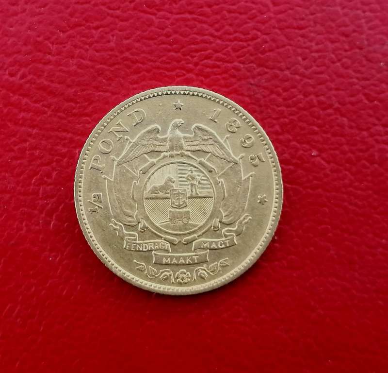 1895 ZAR GOLD Half pond in AU