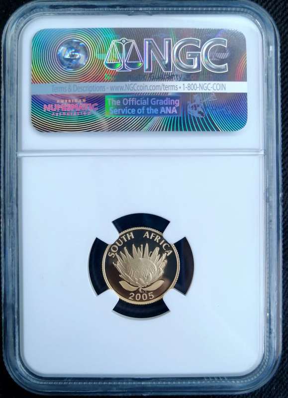 2005 Protea 1/10th GOLD R5 Albert Luthuli PF69 Ultra Cameo