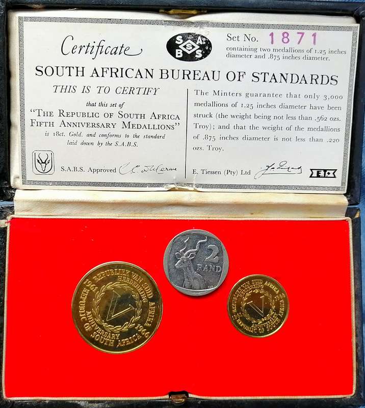 1961-1966 Fith anniversary GOLD medallion set
