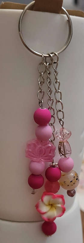 Bright pink keyring