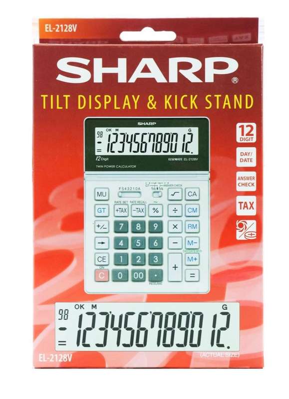 Sharp El2128V Semi-Desk Calculator
