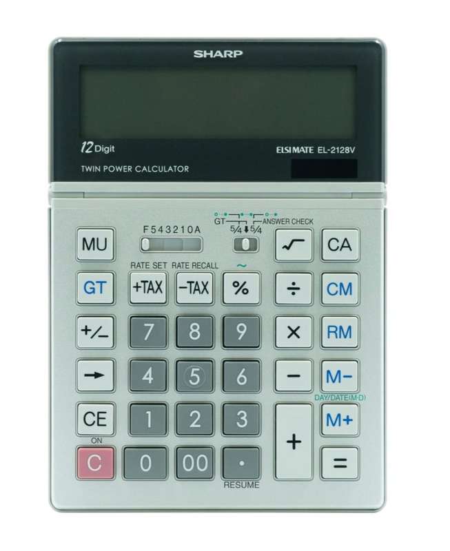 Sharp El2128V Semi-Desk Calculator