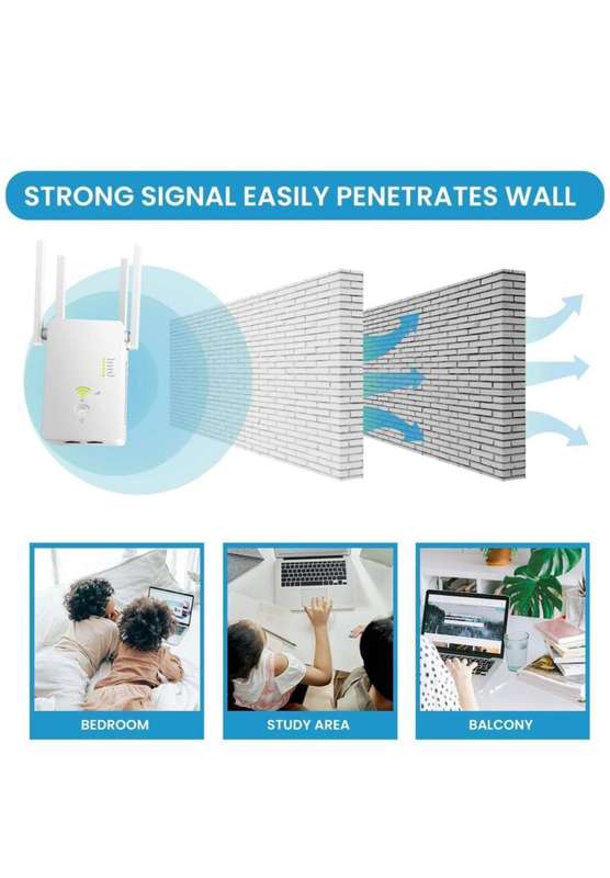 1200Mbps Wireless WiFi Range Extender Repeater-Q-W012 AC Duo-Bands 2.4/5ghz - White