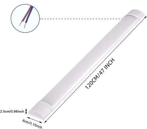 Frosted LED Batten Ceiling Light 36W 1.2MTR (2 pack )