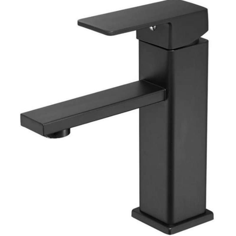 Single Lever Square Basin Mixer Matt Black Basin Mixer Faucet