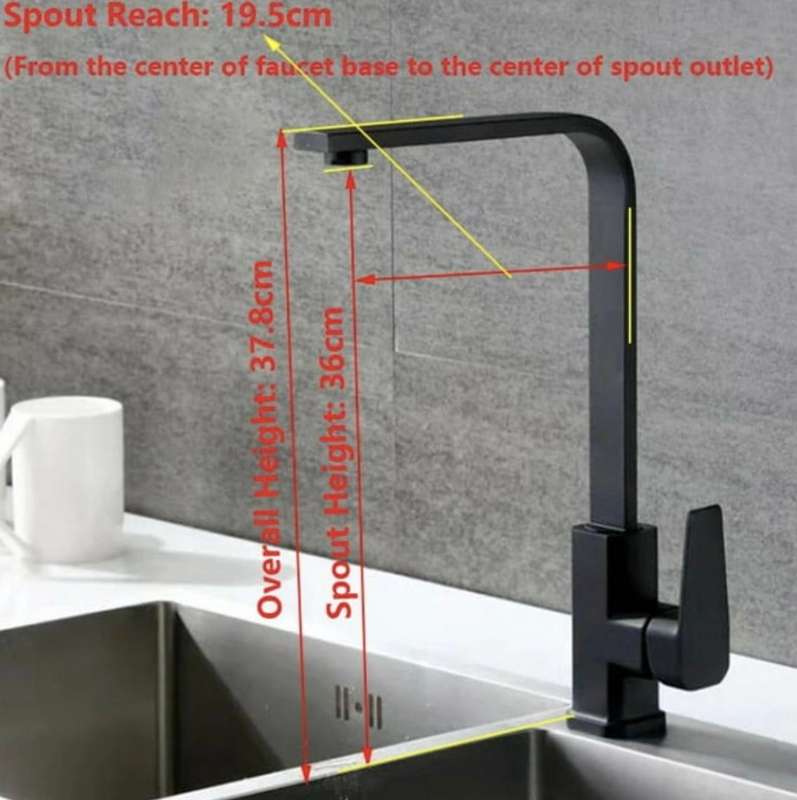 BLACK SQUARE Kitchen Sink Mixer tap Faucet Sink Mixer Faucet