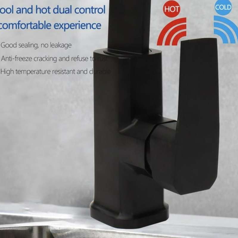 BLACK SQUARE Kitchen Sink Mixer tap Faucet Sink Mixer Faucet