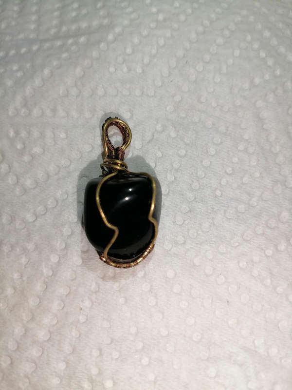 Black obsidian pendant