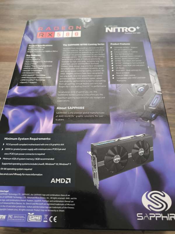 CLEAN!!! Radeon RX580 8GB Sapphire Nitro+