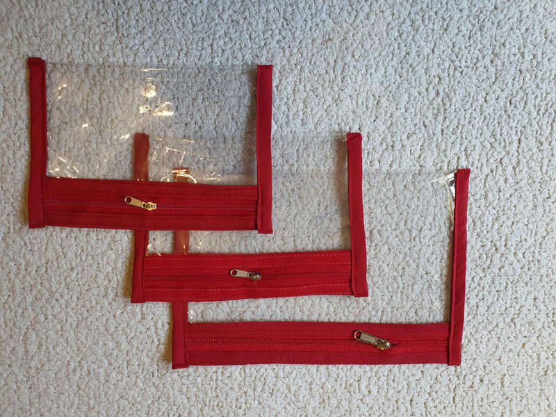 Clear Zipped Bag (Red)