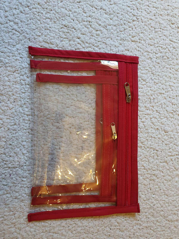 Clear Zipped Bag (Red)