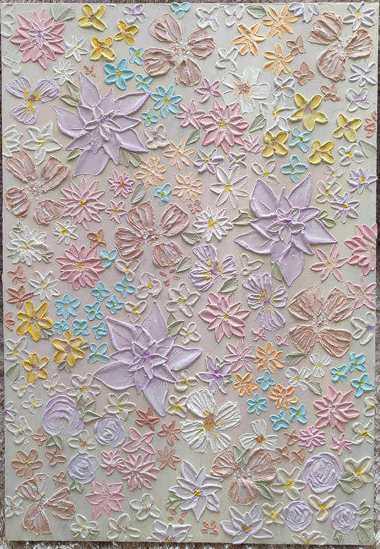 Floral Textured Art 45x65cm