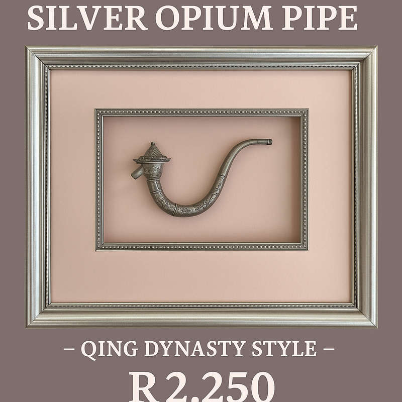 Qing Dynasty Opium Pipe - Framed
