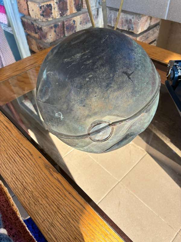 LARGE ANTIQUE NAUTICAL COPPER FLOAT BUOY BALL