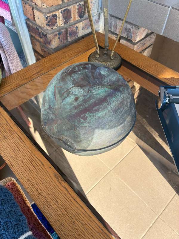 LARGE ANTIQUE NAUTICAL COPPER FLOAT BUOY BALL