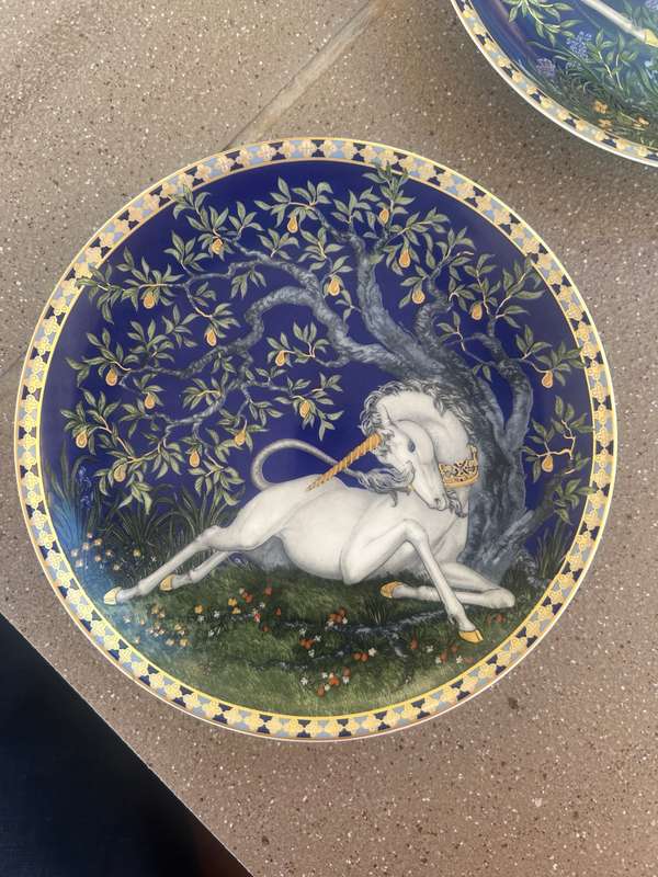 Stunning Pristine Hutschenreuther Unicorn Plate Set (5) - Dreamer's Garden