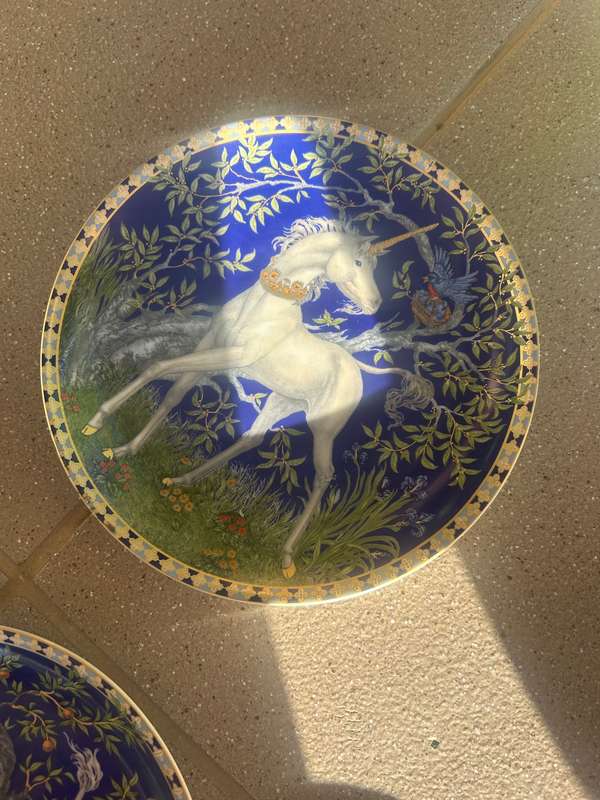 Stunning Pristine Hutschenreuther Unicorn Plate Set (5) - Dreamer's Garden