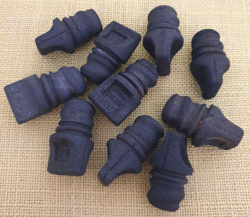 10 x Very old ebonite/vulcanite bottle screw caps