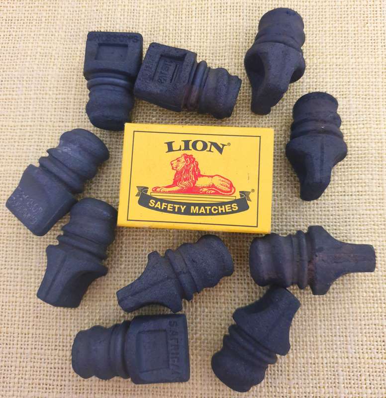 10 x Very old ebonite/vulcanite bottle screw caps