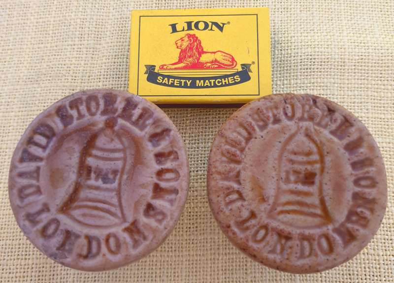 2 x very old David Storer & sons (London) stoneware jug lids