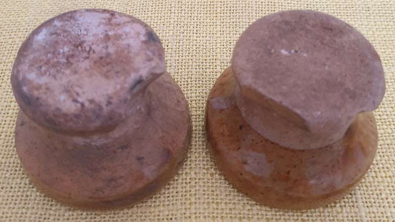 2 x very old David Storer & sons (London) stoneware jug lids