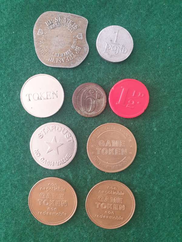 9 x Tokens (incl. antique Voorspoed Mines and Boksburg Tramways tokens)