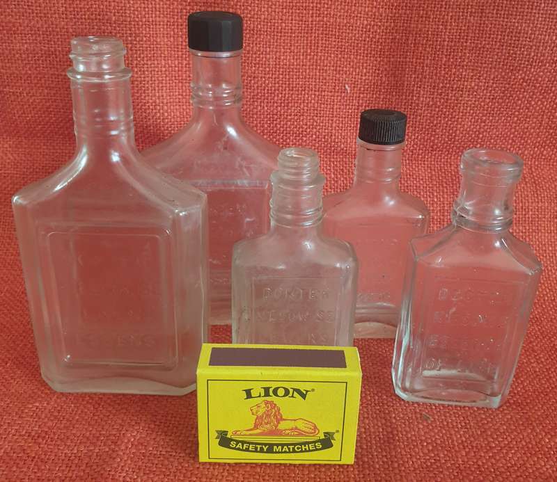 5 x Vintage Dr. Kiesow's Essence of Life/Lewens Essens bottles