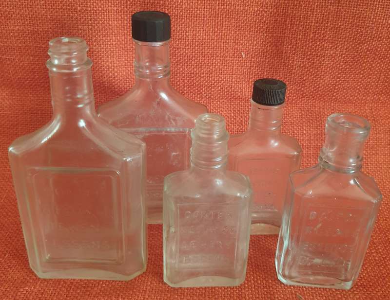 5 x Vintage Dr. Kiesow's Essence of Life/Lewens Essens bottles