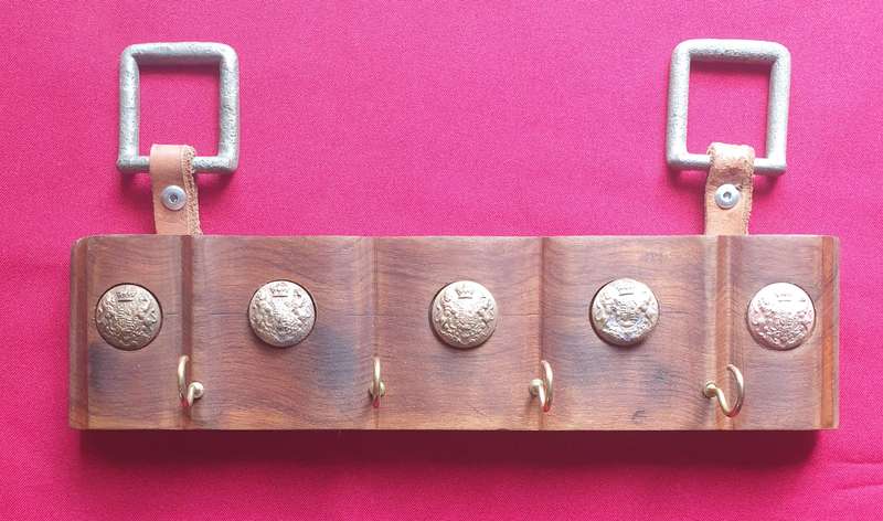 Stinkwood key hanger with antique ABW fittings