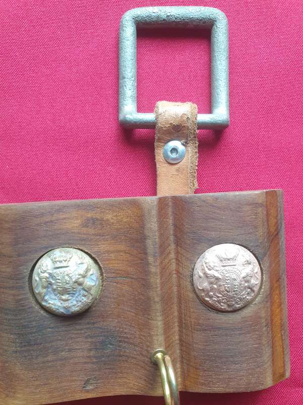 Stinkwood key hanger with antique ABW fittings