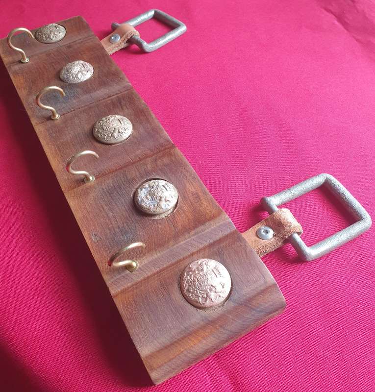 Stinkwood key hanger with antique ABW fittings