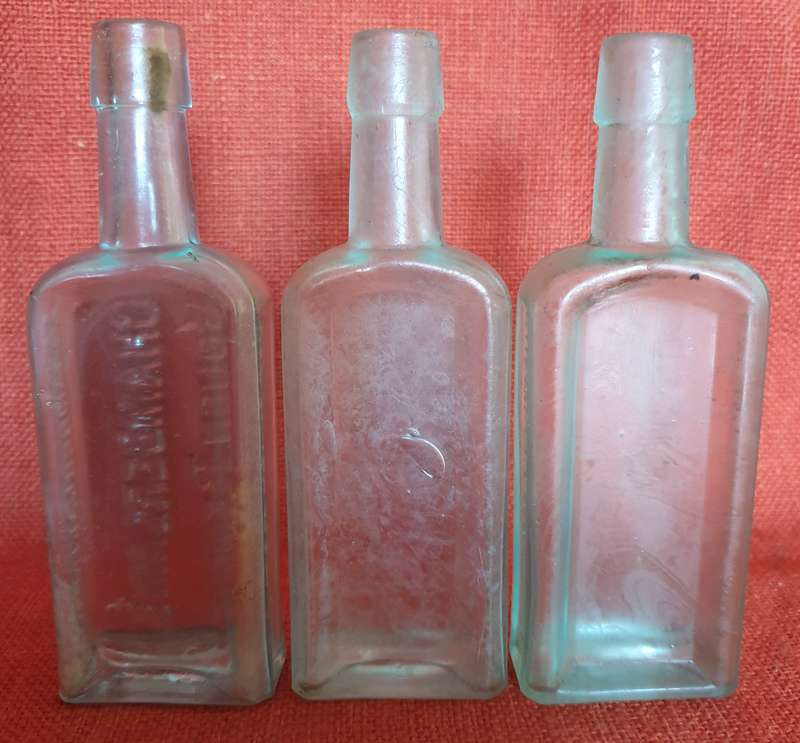 3 x very old Chamberlains Cough Remedy bottles