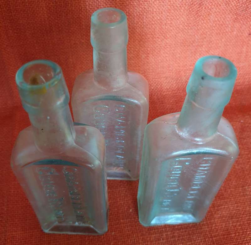 3 x very old Chamberlains Cough Remedy bottles