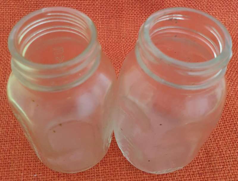 2 x vintage Evenflo (glass) milk feeding bottles (made in USA)