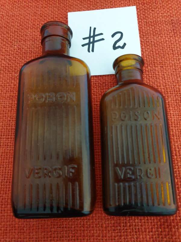 4 x vintage brown Poison/Vergif bottles #2