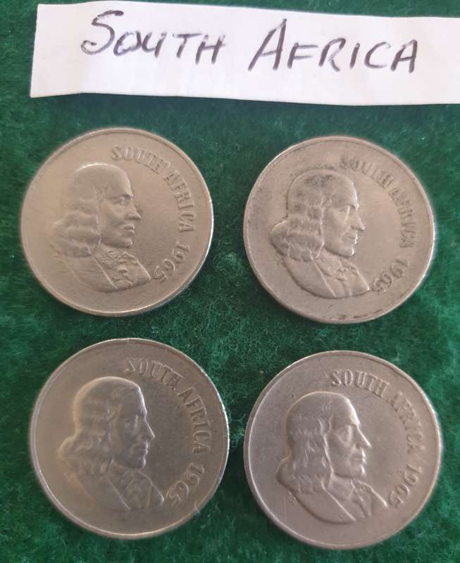 13 x South African 10c coins (mostly 1965)