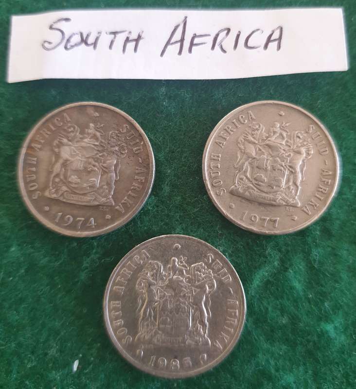 13 x South African 10c coins (mostly 1965)