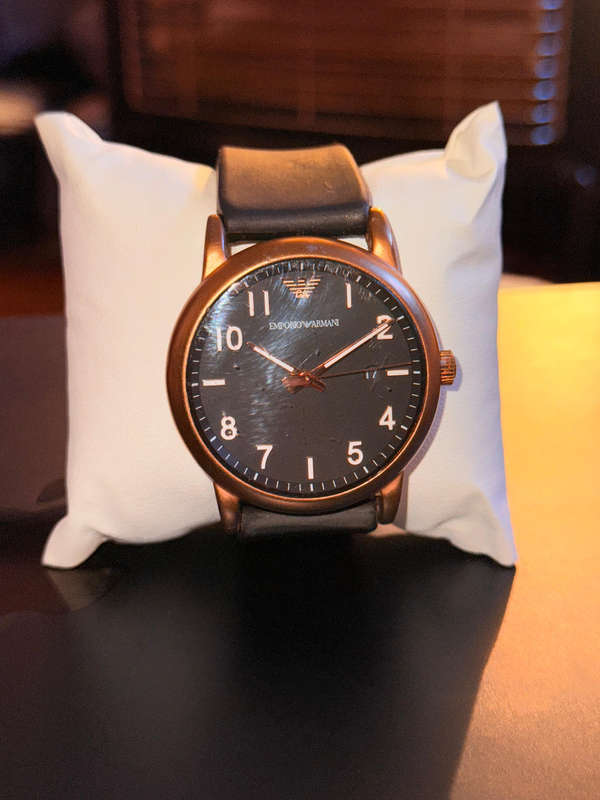 Emporio Armani Luigi Beta Rose Gold Black Men`s AR11097 Watch