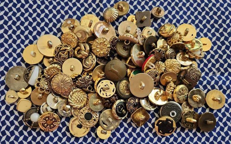 Buttons Assorted Gold colored buttons for clothing or arts and craft projects