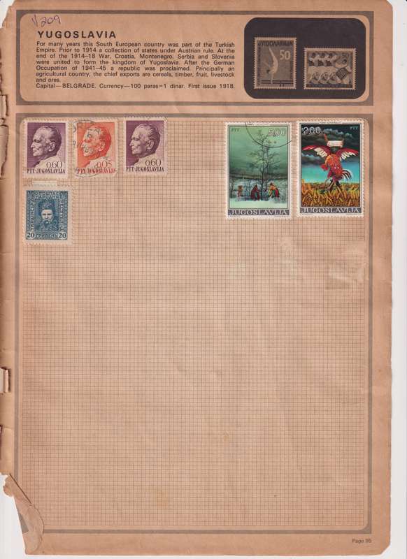 Stamps on paper Mix World