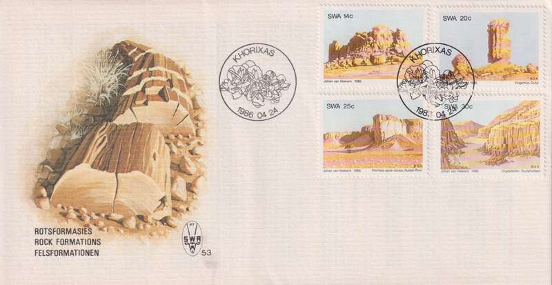 FDC Namibia 1986 Rock Formations