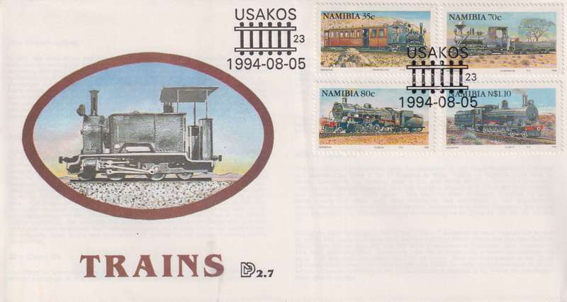 FDC Namibia 1994 Steam Locomotives