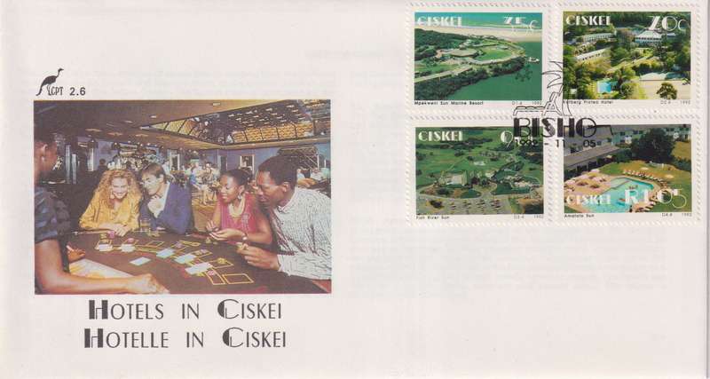 FDC Ciskei 1992 Tourism - Hotels