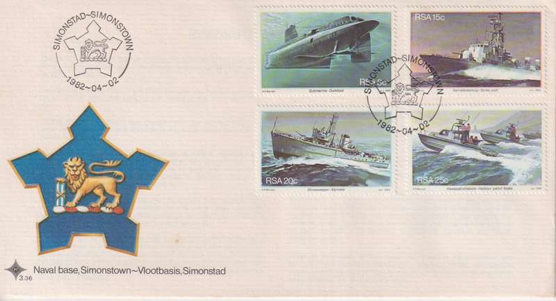 FDC RSA 1982 The 25th Anniversary of Simonstown as South African Naval Base